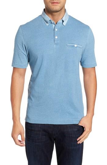 Men's Thomas Dean Denim Trim Jersey Polo
