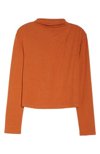 Women's Bp. Draped Funnel Neck Top, Size - Metallic