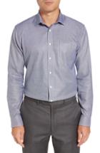 Men's Nordstrom Men's Shop Trim Fit Microgrid Dress Shirt .5 - 34/35 - Blue
