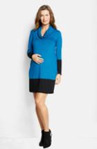 Women's Maternal America Cowl Neck Maternity Dress - Blue