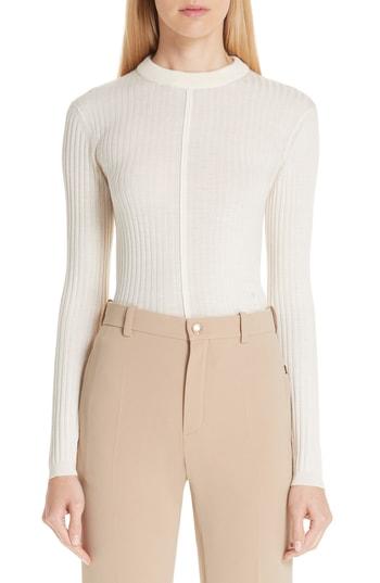 Women's Chloe Fine Rib Wool Sweater - White