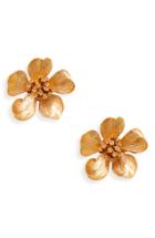 Women's Oscar De La Renta Classic Flower Button Earrings