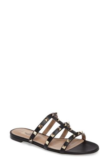 Women's Valentino Garavani Rockstud Slide Sandal .5us / 35.5eu - Black