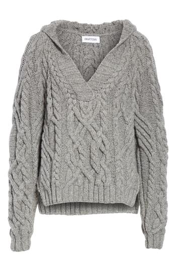 Women's Partow Melange Cable Knit Hooded Sweater