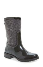 Women's Posh Wellies 'cerussite' Crystal Embellished Rain Boot M - Grey
