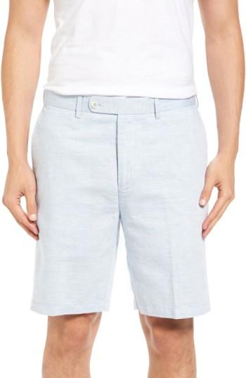 Men's Peter Millar Carmel Linen Blend Shorts - Blue