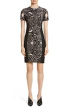 Women's Yigal Azrouel Burnout Coral Sheath Dress - Black