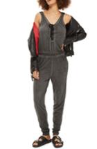 Women's Topshop Washed Lace-up Lounge Jumpsuit Us (fits Like 0-2) - Grey