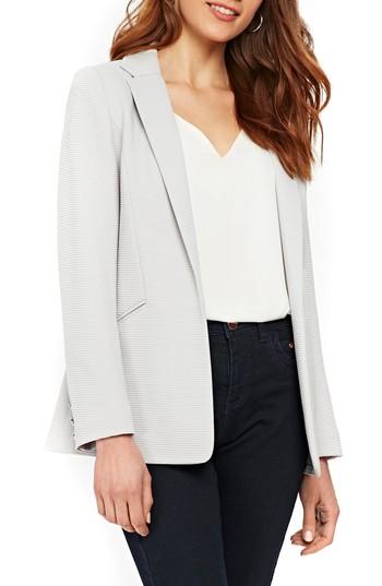 Women's Wallis Ribbed Stretch Knit Blazer Us / 8 Uk - Grey