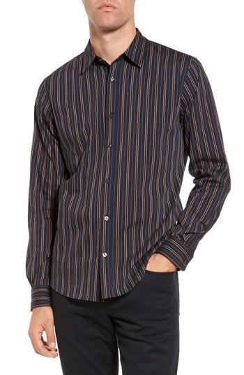 Men's Vince Vintage Stripe Sport Shirt - Blue