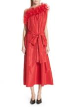 Women's Stella Mccartney One-shoulder Ruffle Taffeta Dress Us / 38 It - Red