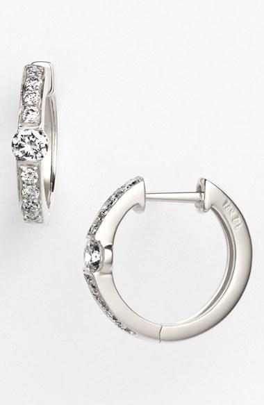 Women's Bony Levy 'linea' Small Diamond Hoop Earrings (nordstrom Exclusive)
