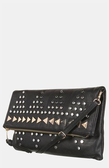Topshop Studded Clutch Black