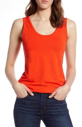 Women's Halogen Scoop Neck Tank Top - Orange