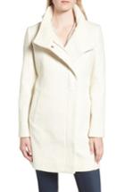 Women's Cole Haan Double Breasted Funnel Neck Coat - Ivory