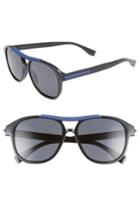 Men's Fendi 56mm Aviator Sunglasses - Black