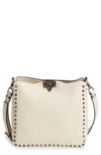 Valentino Small Rockstud Leather Hobo -