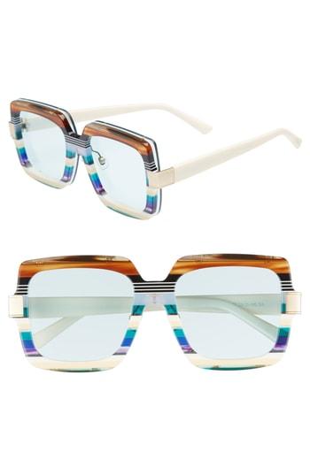 Women's Bonnie Clyde Mancuso 54mm Sunglasses - Striped Teal