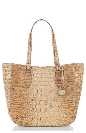 Brahmin Melbourne - Medium Lena Leather Tote - Beige