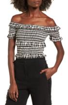 Women's Moon River Off The Shoulder Smocked Top - Black