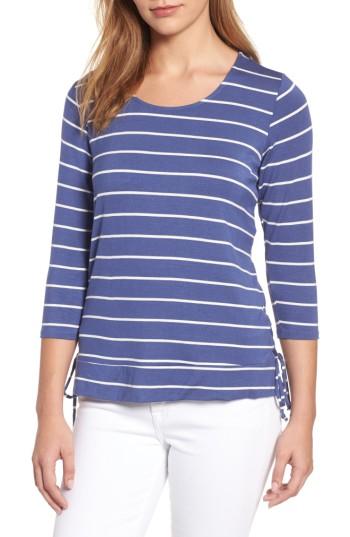 Women's Bobeau Stripe Side Tie Tee