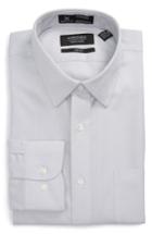 Men's Nordstrom Men's Shop Smartcare(tm) Trim Fit Herringbone Dress Shirt - 32/33 - Grey