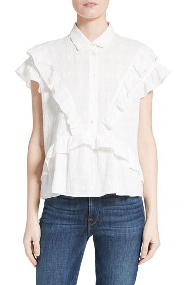 Women's Iro Ruffle Cotton Top