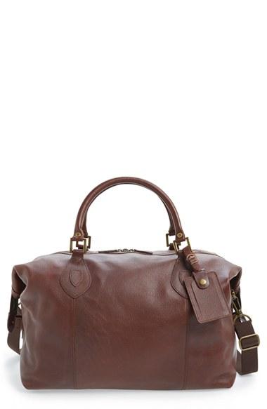 Men's Barbour Leather Travel Bag -