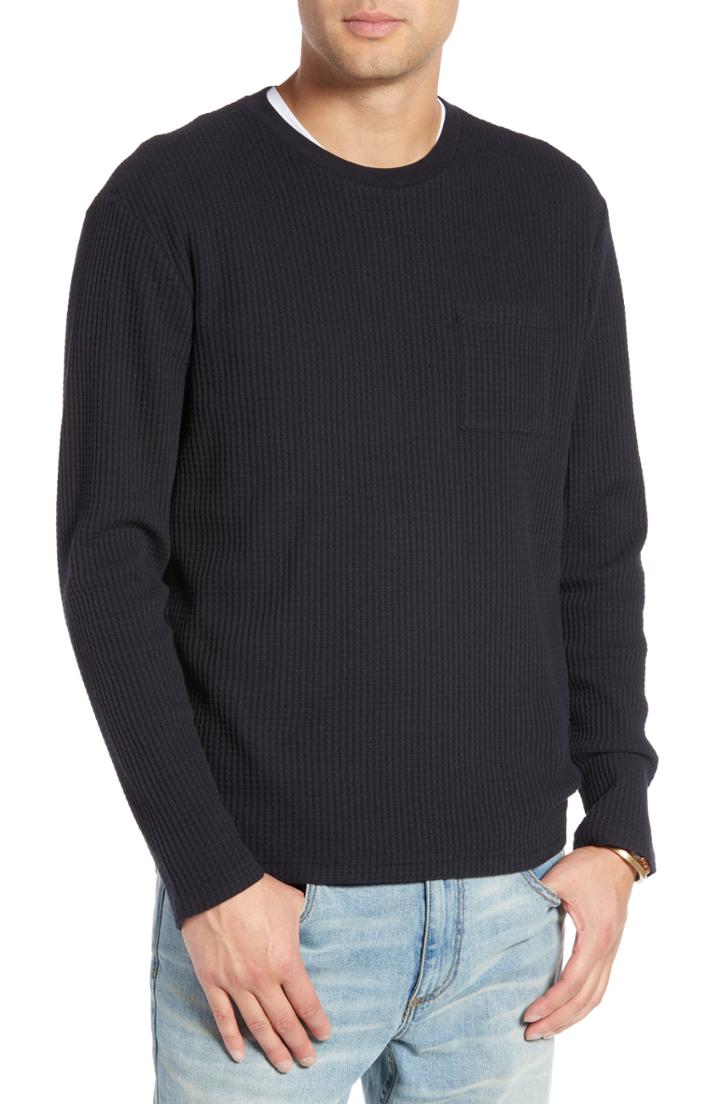 Men's Treasure & Bond Regular Fit Thermal T-shirt, Size - Black