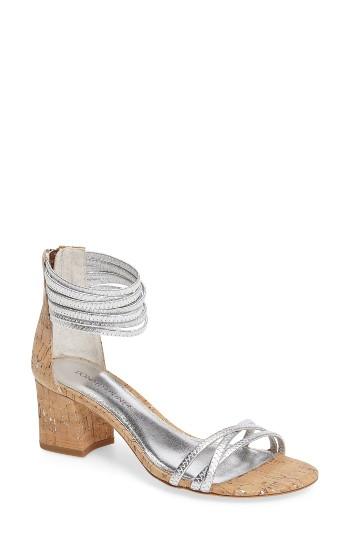 Women's Donald J Pliner Essie Block Heel Sandal .5 M - Metallic