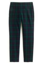 Women's J.crew Martie Black Watch Stretch Wool Blend Crop Pants - Blue