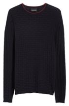 Men's Emporio Armani Slim Fit Woven Links Sweater, Size - Blue