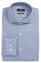 Men's Boss Mark Trim Fit Geometric Dress Shirt .5r - Blue
