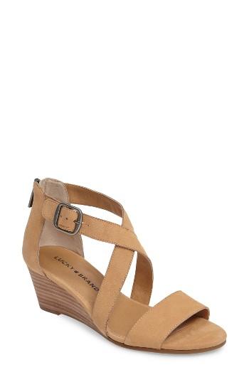 Women's Lucky Brand Jenley Wedge Sandal M - Beige