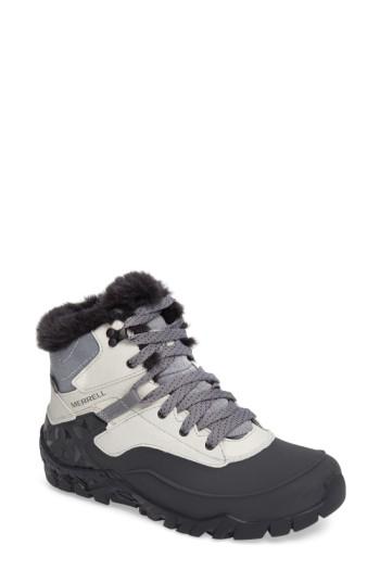Women's Merrell Aurora 6 Waterproof Faux Fur Lined Boot .5 M - Grey