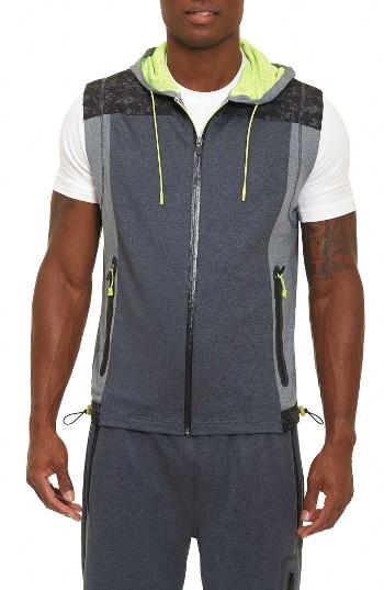Men's Robert Graham Kobi Knit Hooded Vest - Grey