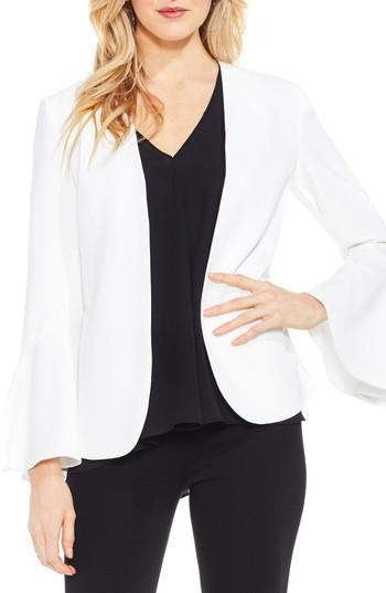 Petite Women's Vince Camuto Bell Sleeve Blazer P - White