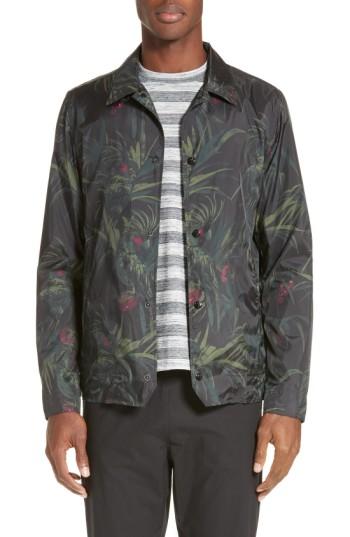 Men's Ps Paul Smith Dark Tropical Woven Work Jacket - Black