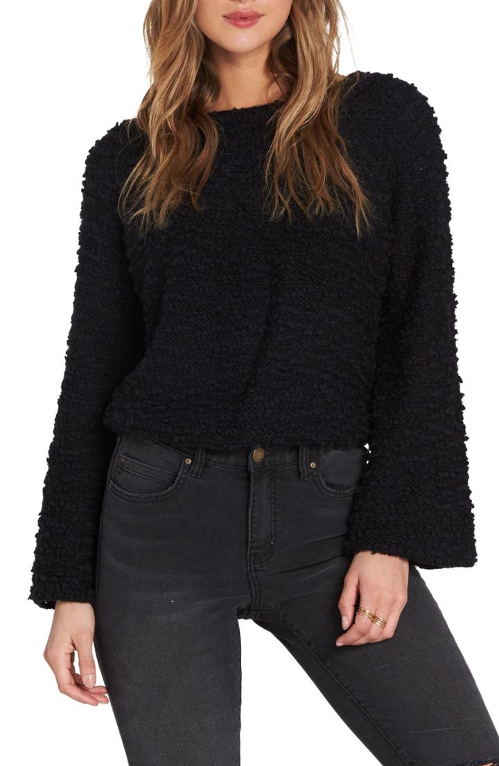 Women's Billabong Off The Beat Off The Shoulder Sweater - Black