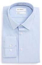 Men's Calibrate Trim Fit Stretch No-iron Check Dress Shirt .5 32/33 - Blue