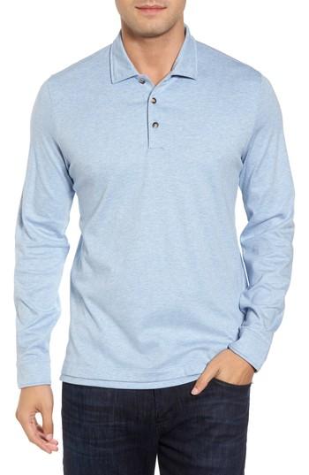 Men's David Donahue Interlock Polo, Size - Blue