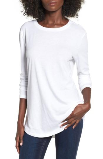 Women's Bp. Long Sleeve Crewneck Tee, Size - White