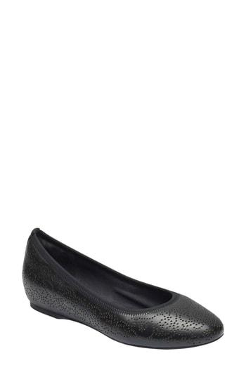 Women's Rockport Total Motion Hidden Wedge Flat M - Black