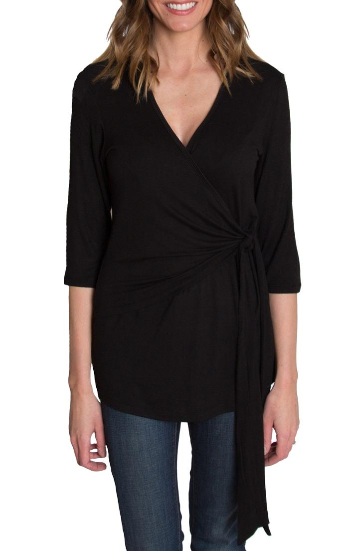 Women's Udderly Hot Mama Whimsical Nursing Wrap Top (12-14 Us) - Black