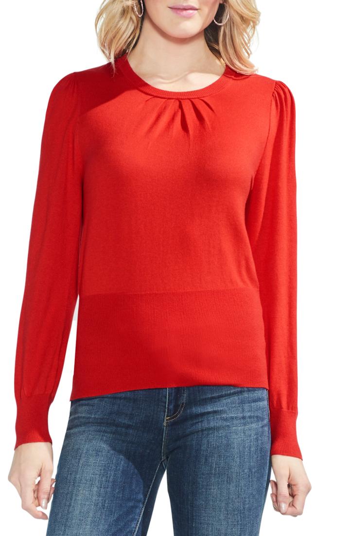 Women's Vince Camuto Puffed Sleeve Sweater - Red