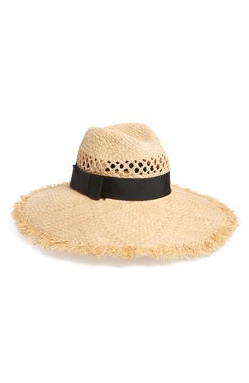 Women's Kate Spade New York Wide Brim Straw Fedora - Beige
