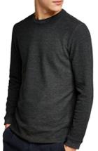 Men's Topman Slim Fit Waffle Knit Long Sleeve T-shirt - Grey