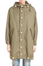 Women's Tu Es Mon Tresor Faux Pearl Embellished Military Coat