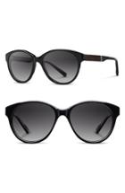 Women's Shwood 'madison' 54mm Polarized Sunglasses - Black/ Ebony/ Grey Fade Polar