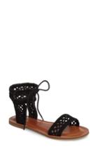 Women's Lucky Brand Ariah Ankle Tie Sandal .5 M - Black